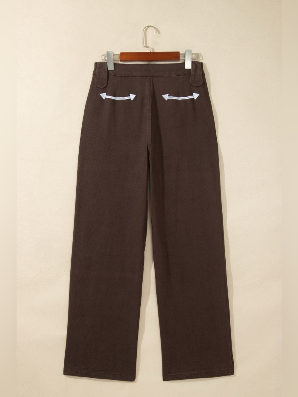 Western Colorblock Pockets Button Fly Decorative Belt Loops Straight Leg Jeans - Picture 6 of 15
